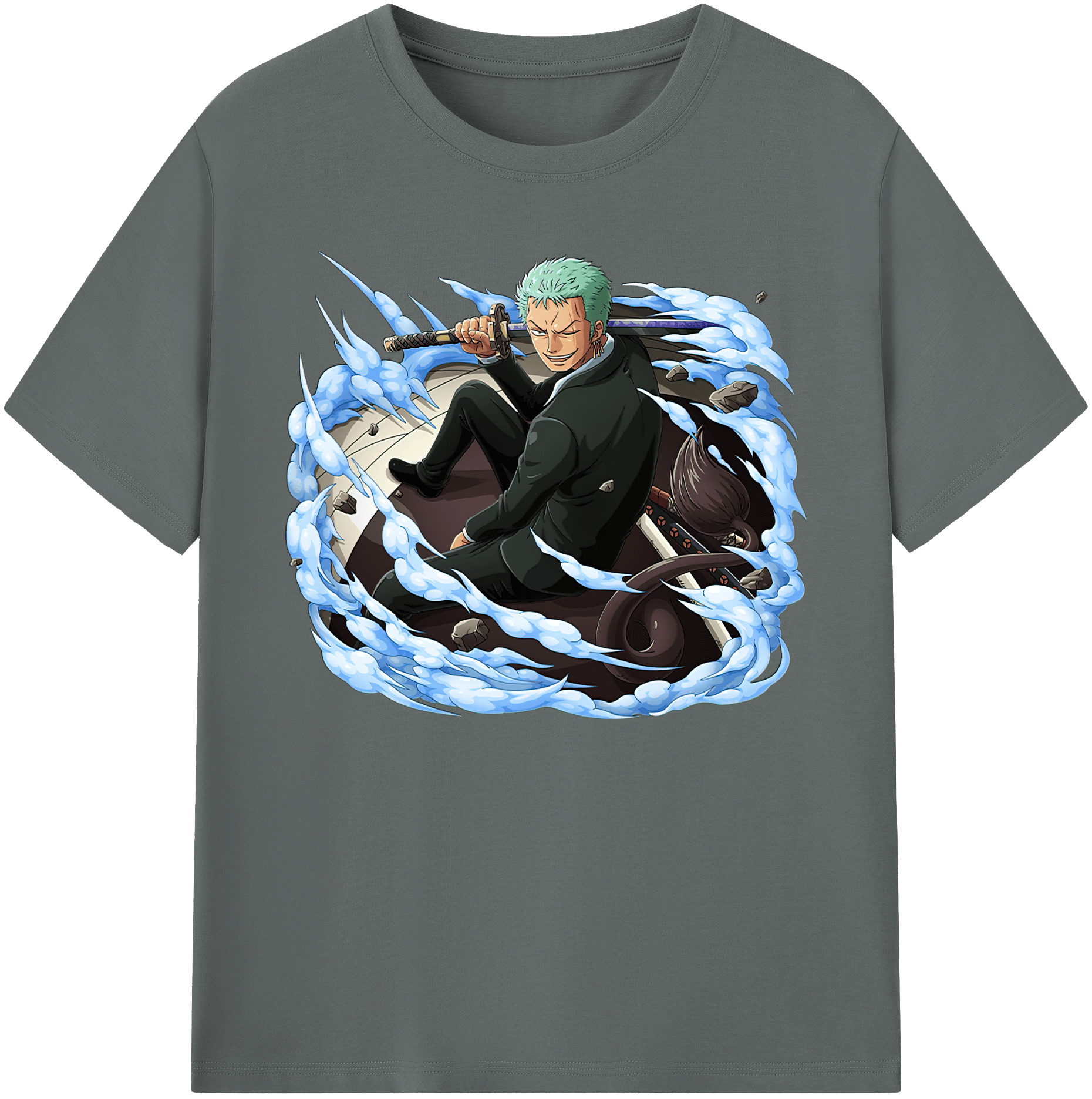 ワンピース ロロノア・ゾロ ONE PIECE Roronoa Zoro 綿100％ メンズ半袖Tシャツ｜肌触りやわらか＆通気性